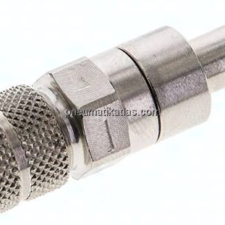 Kupplungsstecker (NW2,7) 6x4mm Schlauch, Messing vernickelt