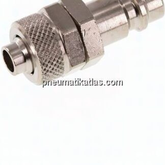 Kupplungsstecker (NW7,2) 10x8mm Schlauch, Messing vernickelt
