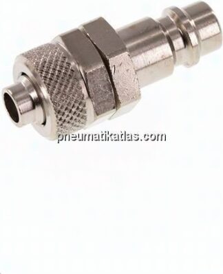 Kupplungsstecker (NW7,2) 10x8mm Schlauch, Messing vernickelt