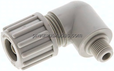 Winkel-Verschraubung G 1/8"-12x6mm, Polypropylen