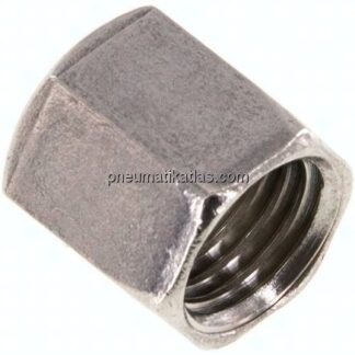Überwurfmutter DN4, M 12x1,5, Bohrung 7,8mm, 1.4301