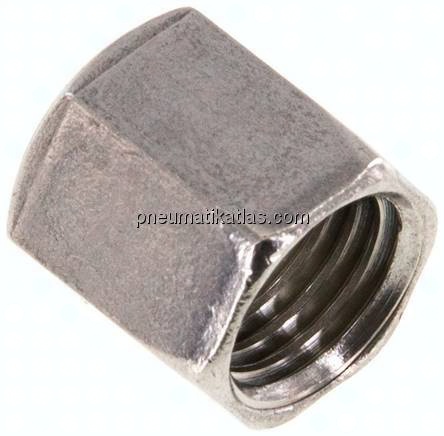 Überwurfmutter DN4, M 12x1,5, Bohrung 7,8mm, 1.4301