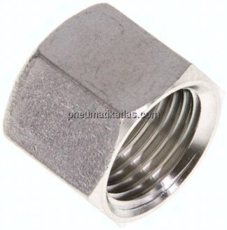 Überwurfmutter DN8, M 16x1,5, Bohrung 11,8mm, 1.4301