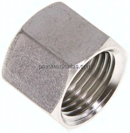 Überwurfmutter DN8, M 16x1,5, Bohrung 11,8mm, 1.4301