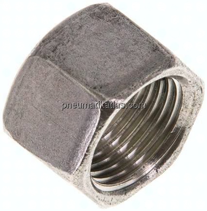 Überwurfmutter DN10, M 18x1,5, Bohrung 13,8mm, 1.4301
