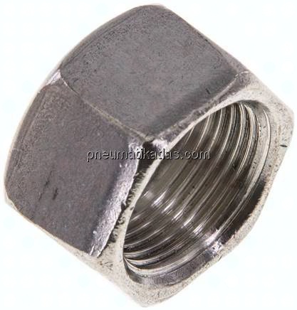 Überwurfmutter DN13, M 22x1,5, Bohrung 17,3mm, 1.4301