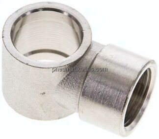 L-Ringstück mit Innengewinde G 3/8", Messing vernickelt