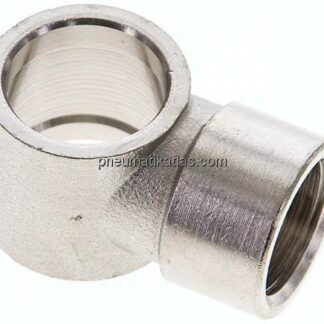 L-Ringstück mit Innengewinde G 3/8", Messing vernickelt