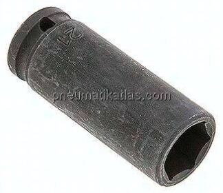 Kraftstecknuss, lang, SW 21, 1/2" (12,5 mm)