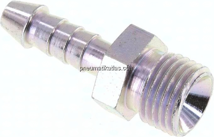Schlauchnippel M 10x1 AG, 4 - 5mm, Stahl verzinkt