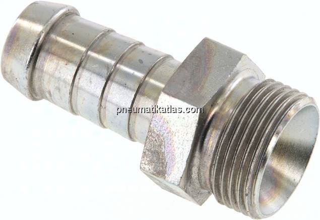 Schlauchnippel M 22x1,5 AG, 14 - 15mm, Stahl verzinkt