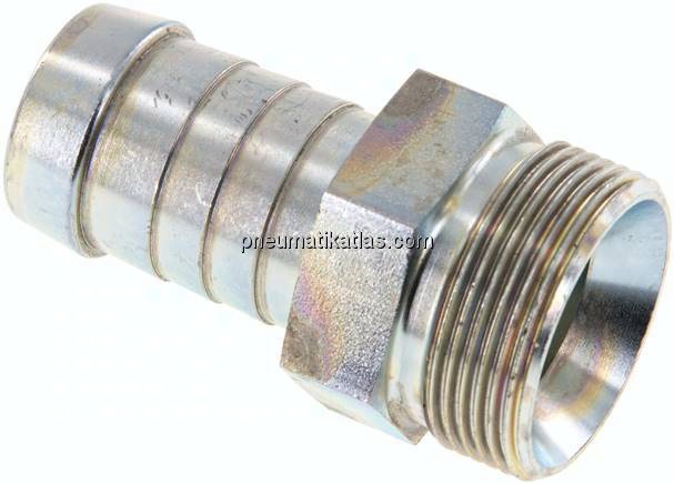 Schlauchnippel M 30x1,5 AG, 21 - 22mm, Stahl verzinkt