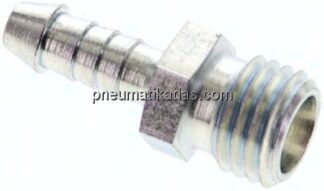 Schlauchnippel 6 L (M12x1,5), 5 - 6mm, Stahl verzinkt