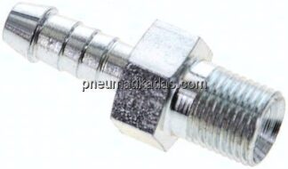 Schlauchnippel G 1/8" AG, 5 - 6mm, Stahl verzinkt
