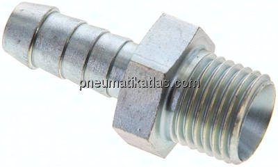 Schlauchnippel G 1/4" AG, 7 - 8mm, Stahl verzinkt