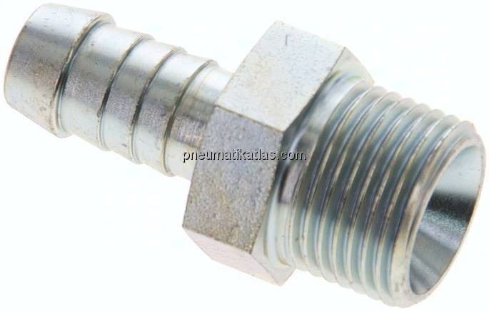 Schlauchnippel G 3/8" AG, 9 - 10mm, Stahl verzinkt