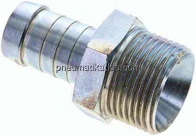 Schlauchnippel G 1" AG, 21 - 22mm, Stahl verzinkt