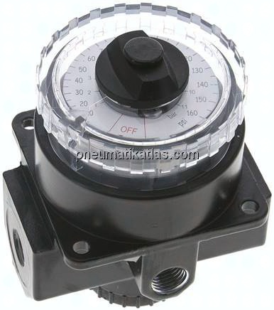 Manometerregler, G 1/4", 0 - 11 bar