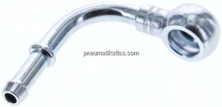 90°-Schlauchnippel 10mm Ring, 5 - 6mm, Stahl verzinkt