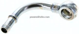 90°-Schlauchnippel 14mm Ring, 9 - 10mm, Stahl verzinkt