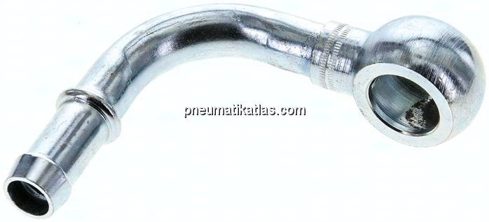 90°-Schlauchnippel 16mm Ring, 11 - 12mm, Stahl verzinkt