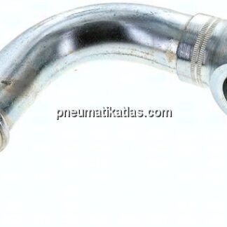 90°-Schlauchnippel 22mm Ring, 17 - 18mm, Stahl verzinkt