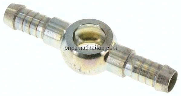 Doppel-Schlauchnippel 16mm Ring, 11 - 12mm, Stahl verzinkt