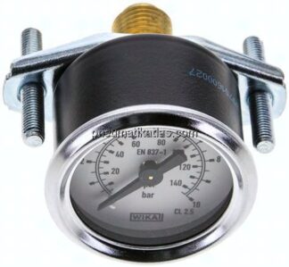 Einbaumanometer, 3-kant-Frontring, 40mm, 0 - 10 bar