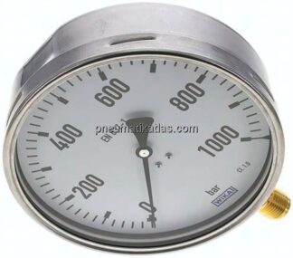 Manometer senkrecht (CrNi/Ms), 160mm, 0 - 1000 bar