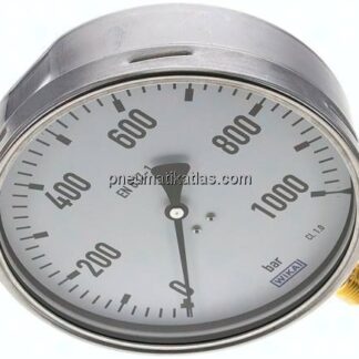 Manometer senkrecht (CrNi/Ms), 160mm, 0 - 1000 bar