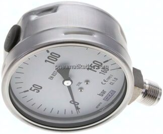 Chemie-Manometer senkrecht, 100mm, 0 - 160 bar