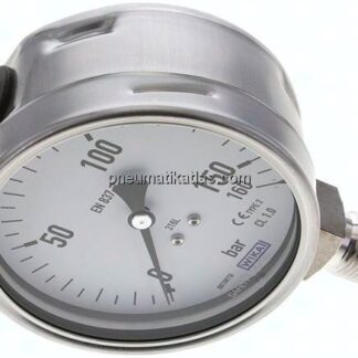 Chemie-Manometer senkrecht, 100mm, 0 - 160 bar