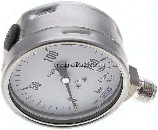 Chemie-Manometer senkrecht, 100mm, 0 - 160 bar