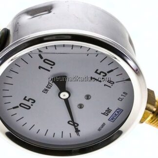 Glycerin-Manometer senkrecht (CrNi/Ms),100mm, 0 - 1,6 bar