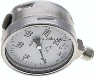 Chemie-Manometer senkrecht, 100mm, 0 - 250 bar