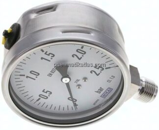 Chemie-Manometer senkrecht, 100mm, 0 - 2,5 bar