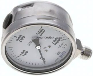 Chemie-Manometer senkrecht, 100mm, 0 - 400 bar
