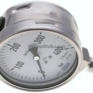 Chemie-Manometer senkrecht, 100mm, 0 - 400 bar