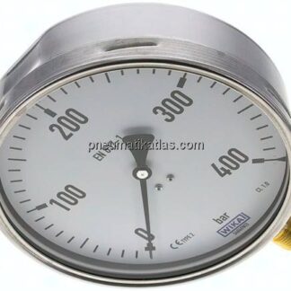 Manometer senkrecht (CrNi/Ms), 160mm, 0 - 400 bar