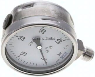 Chemie-Manometer senkrecht, 100mm, 0 - 40 bar