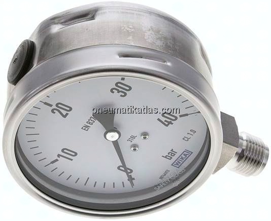 Chemie-Manometer senkrecht, 100mm, 0 - 40 bar