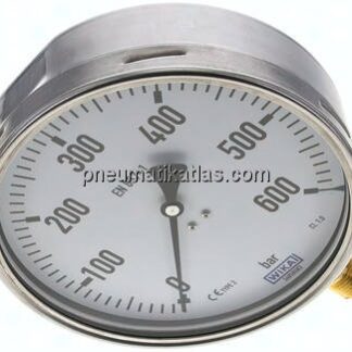 Manometer senkrecht (CrNi/Ms), 160mm, 0 - 600 bar