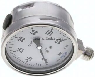 Chemie-Manometer senkrecht, 100mm, 0 - 60 bar