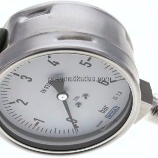 Chemie-Manometer senkrecht, 100mm, 0 - 6 bar