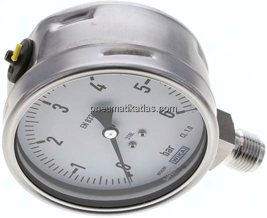 Chemie-Manometer senkrecht, 100mm, 0 - 6 bar