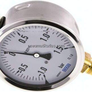 Glycerin-Manometer senkrecht (CrNi/Ms),100mm, -1 bis 1,5 bar
