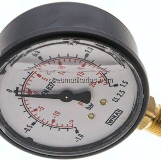 Glycerin-Manometer senkrecht (KU/Ms), 63mm, -1 bis 1,5 bar