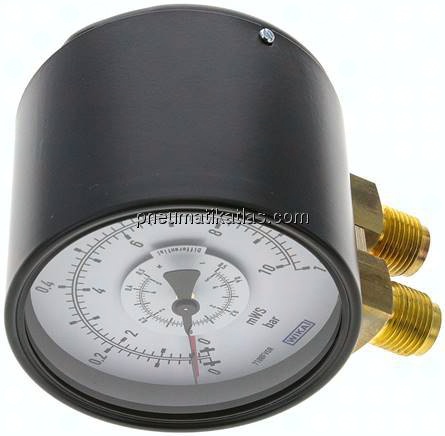 Differenzdruck-Manometer senkrecht, 100mm, 0 - 1 bar