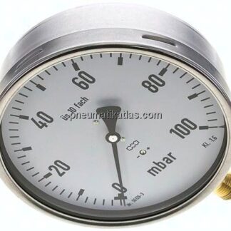 Manometer senkrecht 160mm, 0 - 100 mbar, G 1/2"