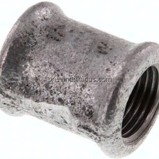 Rundmuffe Rp 1/2"-Rp 1/2", Temperguss verzinkt